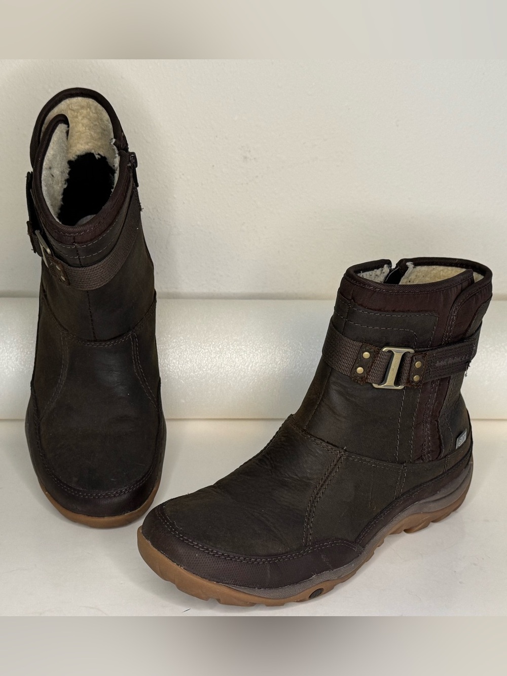 Merrell Murren Strap Waterproof Leather Boots Women's Size 8.5 Bracken Brown